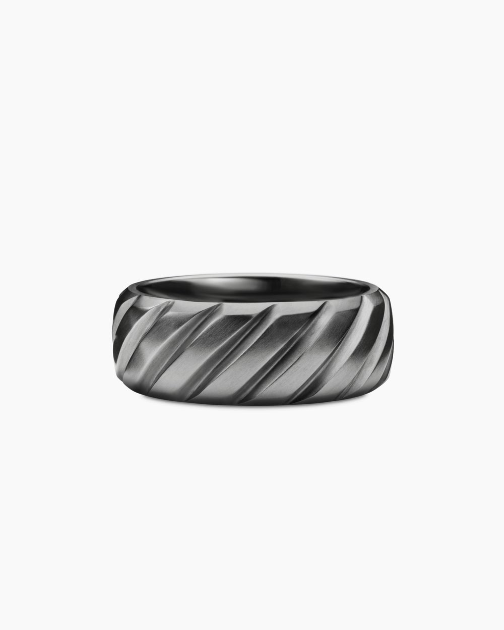 Anneau Modern Cable en titane gris, 9 mm hommes