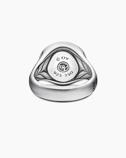 Mens Petrvs® Lion Signet Ring in Sterling Silver with 18ct Yellow Gold, 19mm