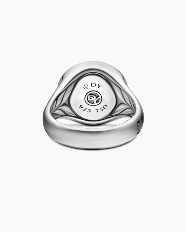 Petrvs® Lion Signet Ring in Sterling Silver with 18K Yellow Gold, 19mm