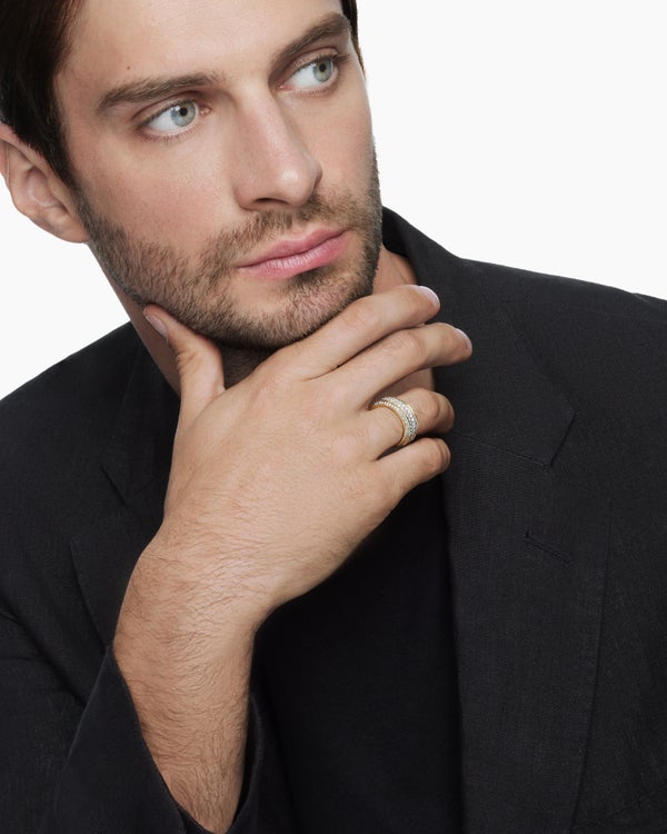 Anneau Streamline biseauté en or jaune 18 carats, 8,5 mm