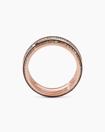 Streamline® Bevelled Band Ring in 18K Rose Gold with Cognac Diamonds, 8.5mm