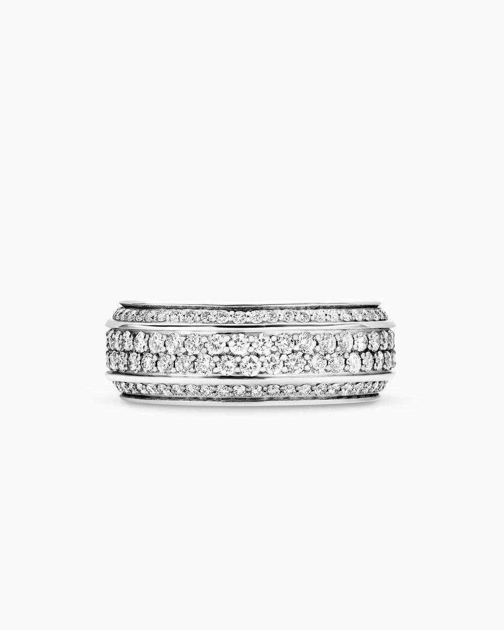 Anneau Beveled Streamline en or blanc 18 carats, 8,5 mm hommes