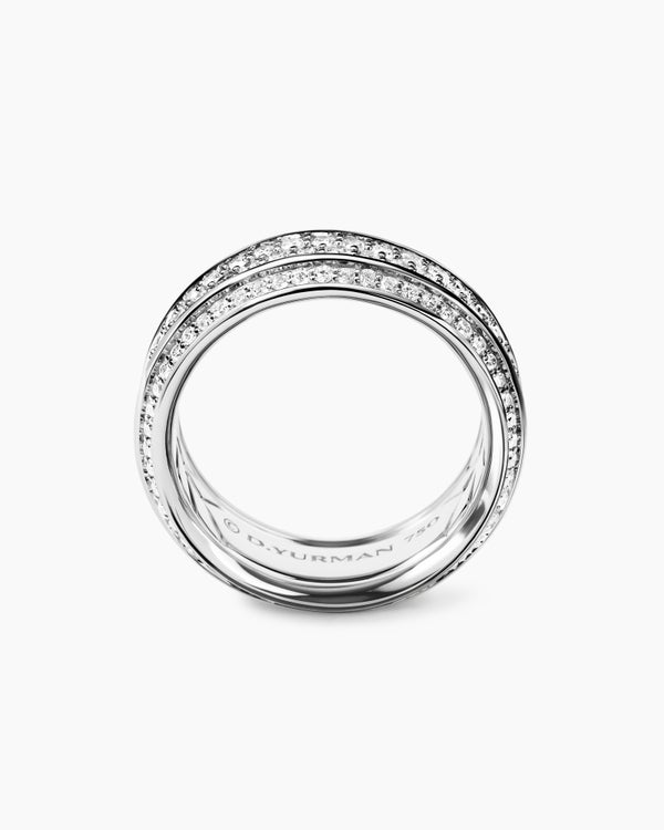 Anneau biseauté Streamline en or blanc 18 carats, 8,5 mm