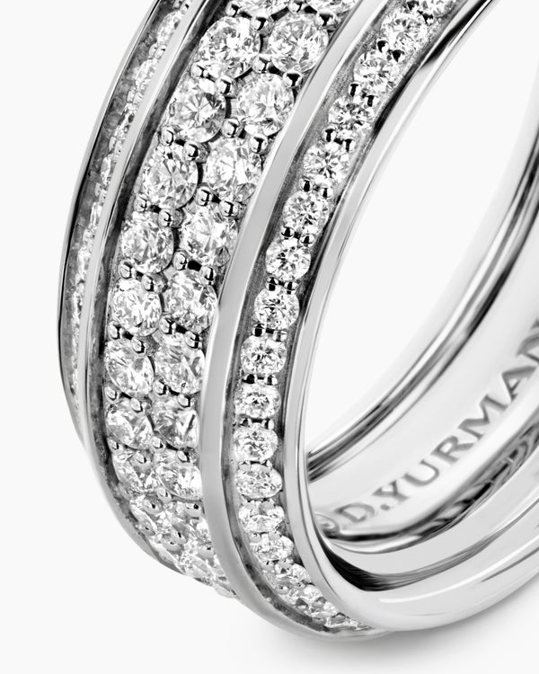 Anneau biseauté Streamline en or blanc 18 carats, 8,5 mm