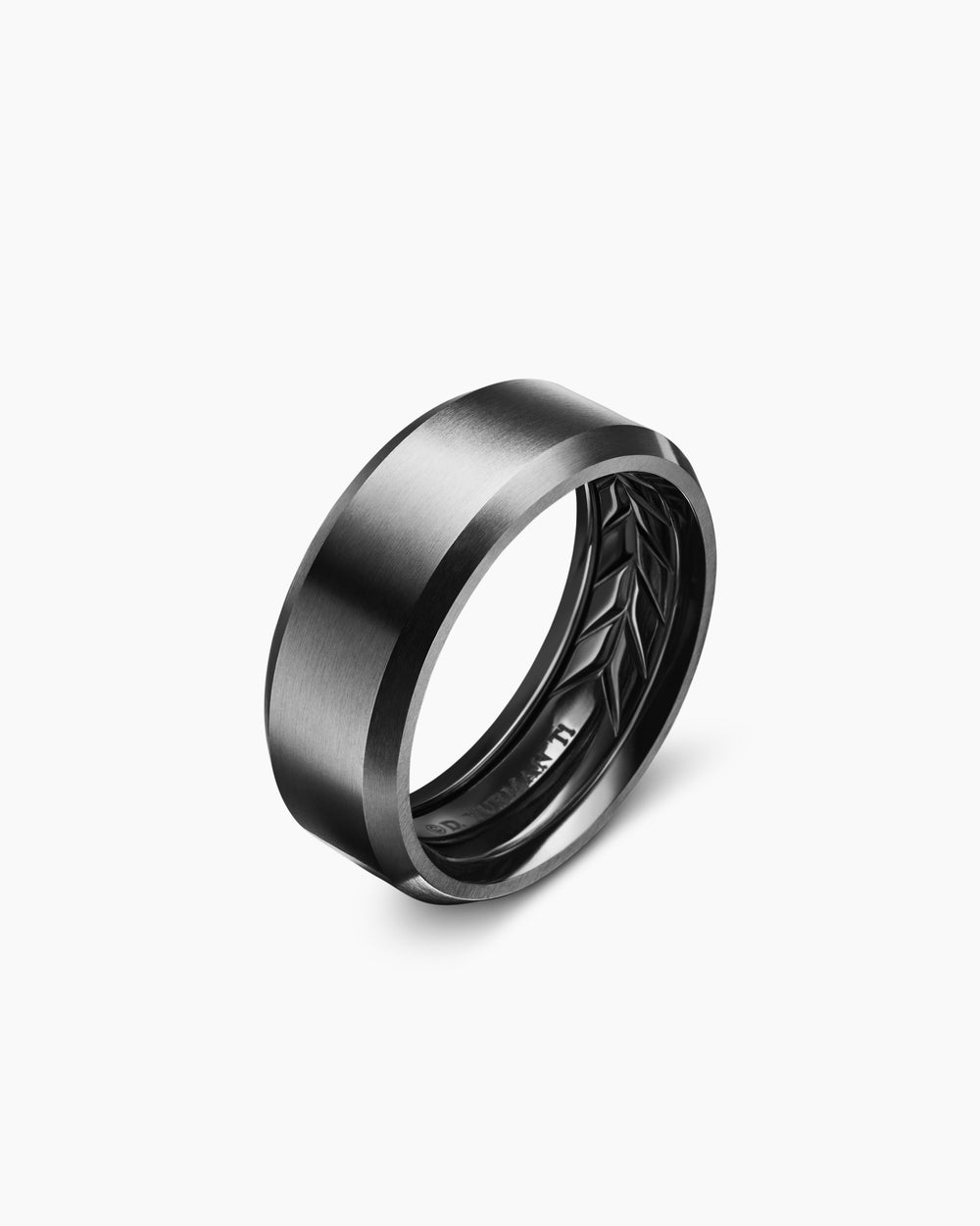 Anneau biseauté Streamline en titane noir, 8,5 mm hommes