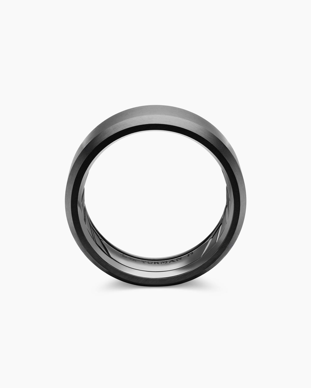 Anneau biseauté Streamline en titane noir, 8,5 mm hommes