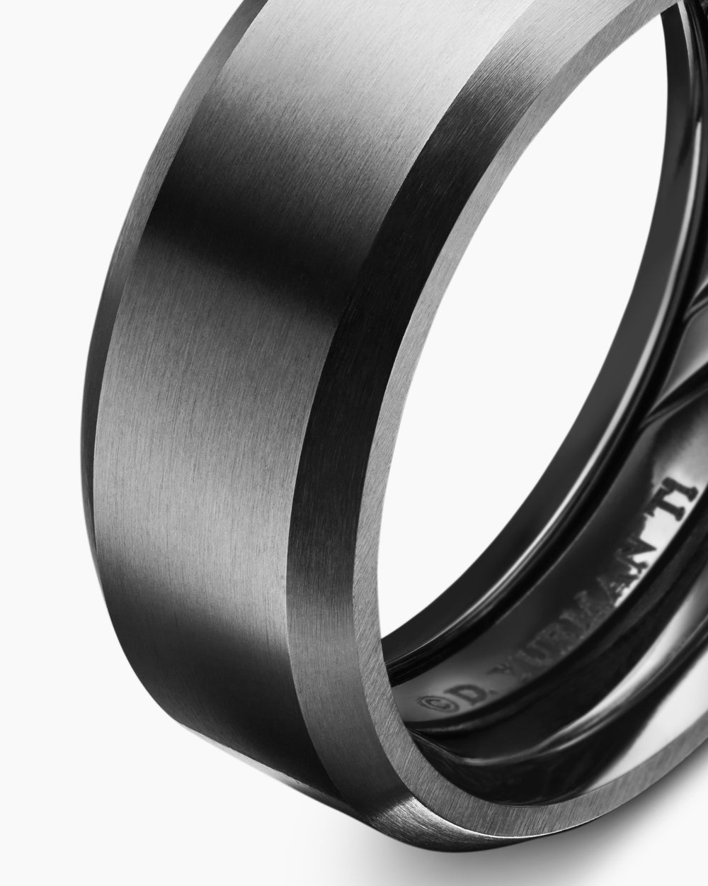 Anneau biseauté Streamline en titane noir, 8,5 mm hommes