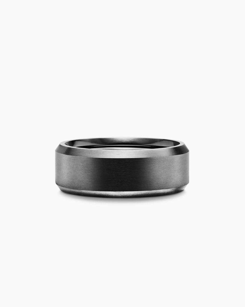 Anneau biseauté Streamline en titane noir, 8,5 mm hommes