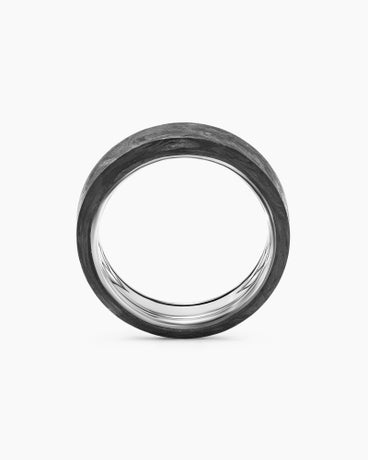 Streamline® Beveled Band Ring in Sterling Silver with Forged Carbon, 8.5mm