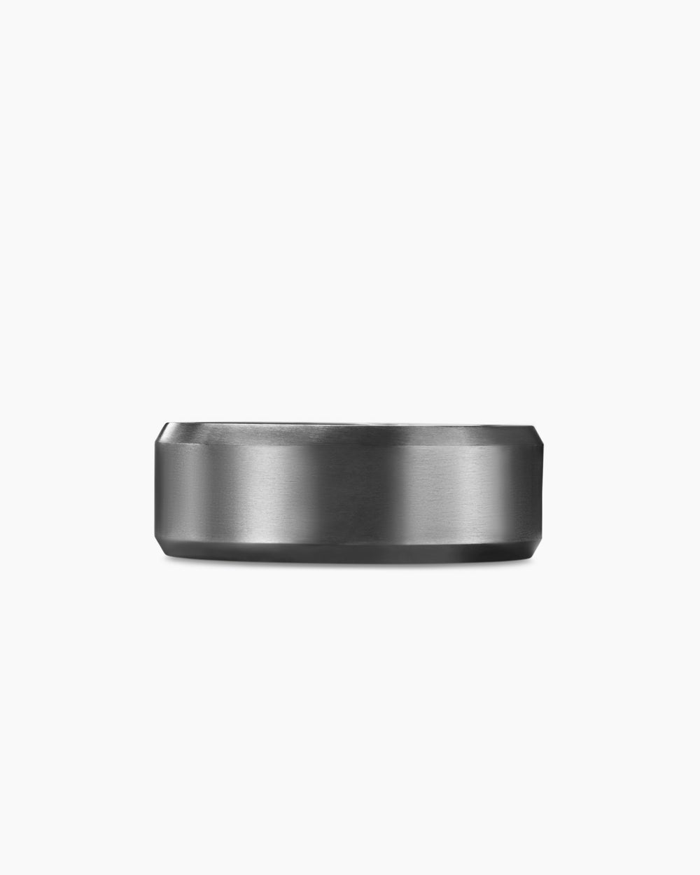 Mens Streamline Beveled Band Ring in Grey Titanium, 8.5mm