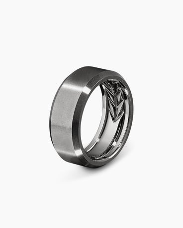 Streamline® Beveled Band Ring in Grey Titanium, 8.5mm