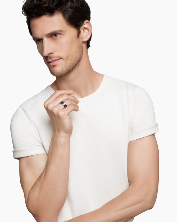 Anneau biseauté Streamline en titane gris, 8,5 mm