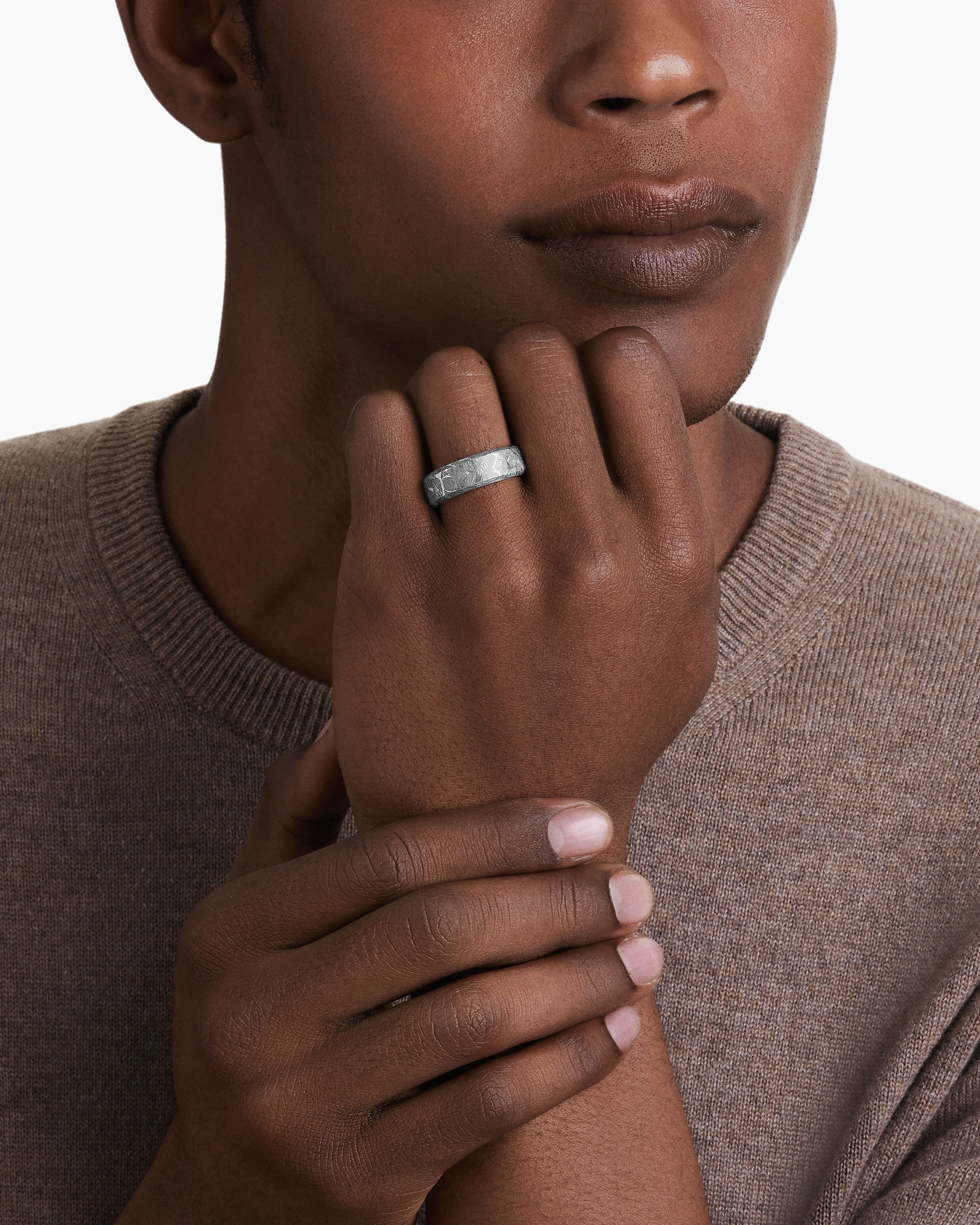 Crossover Ring in Sterling Silver with 14K Yellow Gold, 17mm | David Yurman