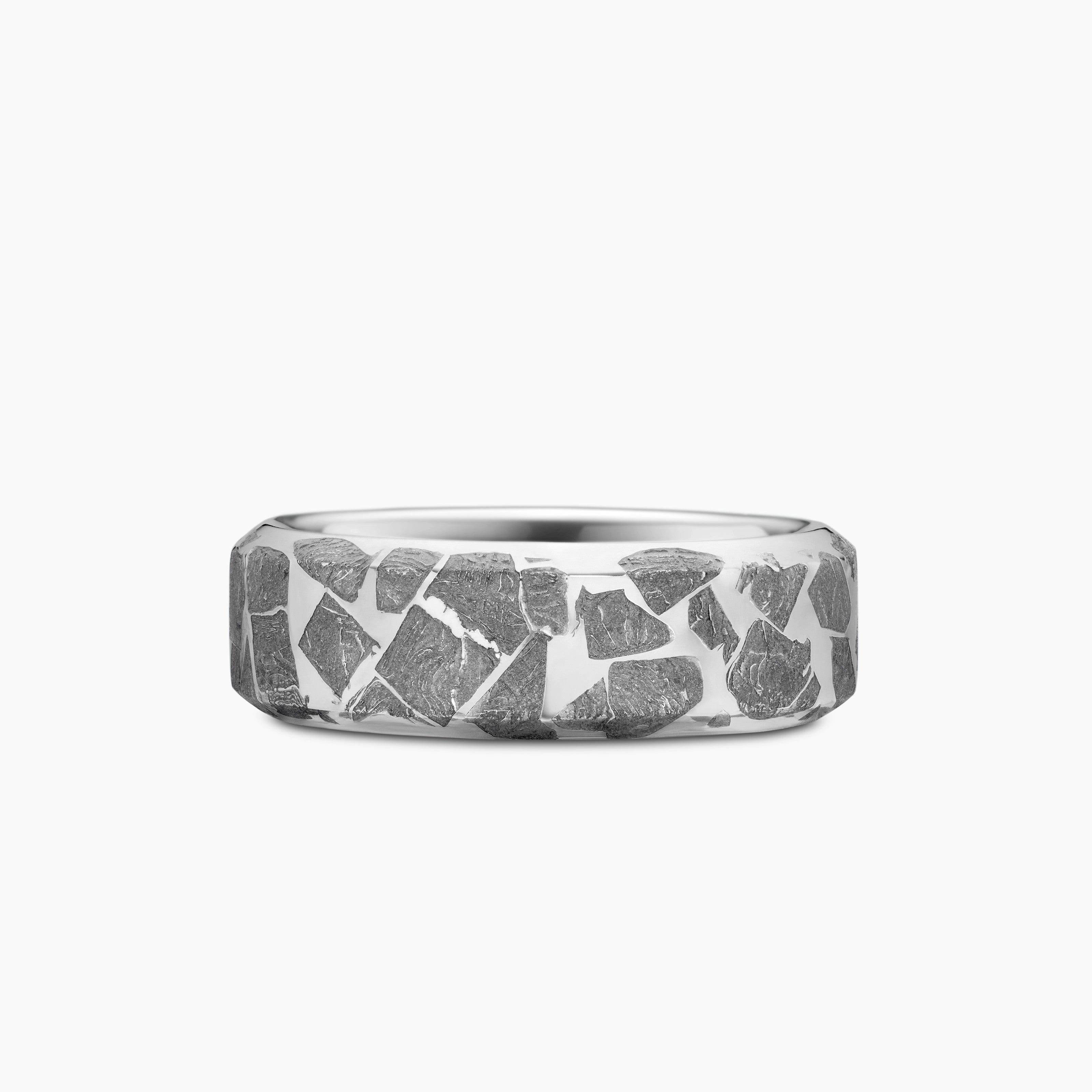 Mens Streamline Band Ring in Sterling Silver, 8.5mm