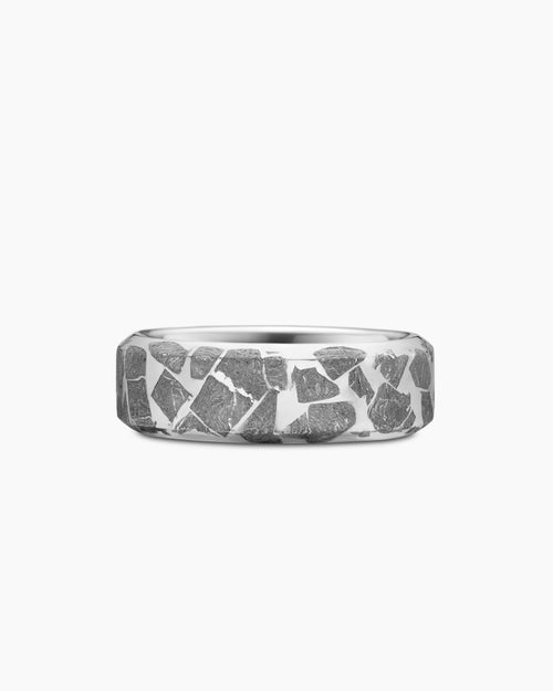 Mens Streamline Band Ring in Sterling Silver, 8.5mm