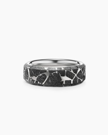 Meteorite Band Ring in Sterling Silver, 8.5mm