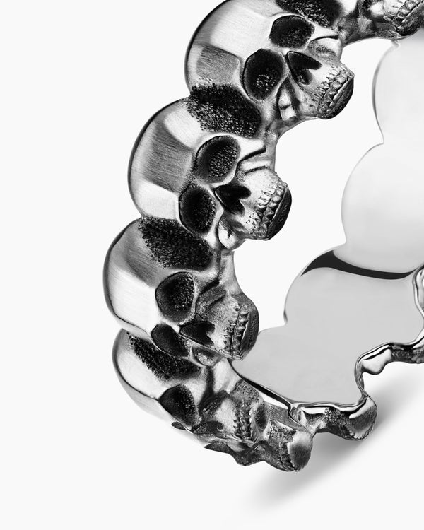 Anneau avec crâne Memento Mori en argent sterling, 8,5 mm