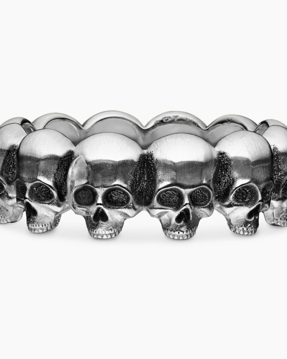 Anneau avec crâne Memento Mori en argent sterling, 8,5 mm hommes