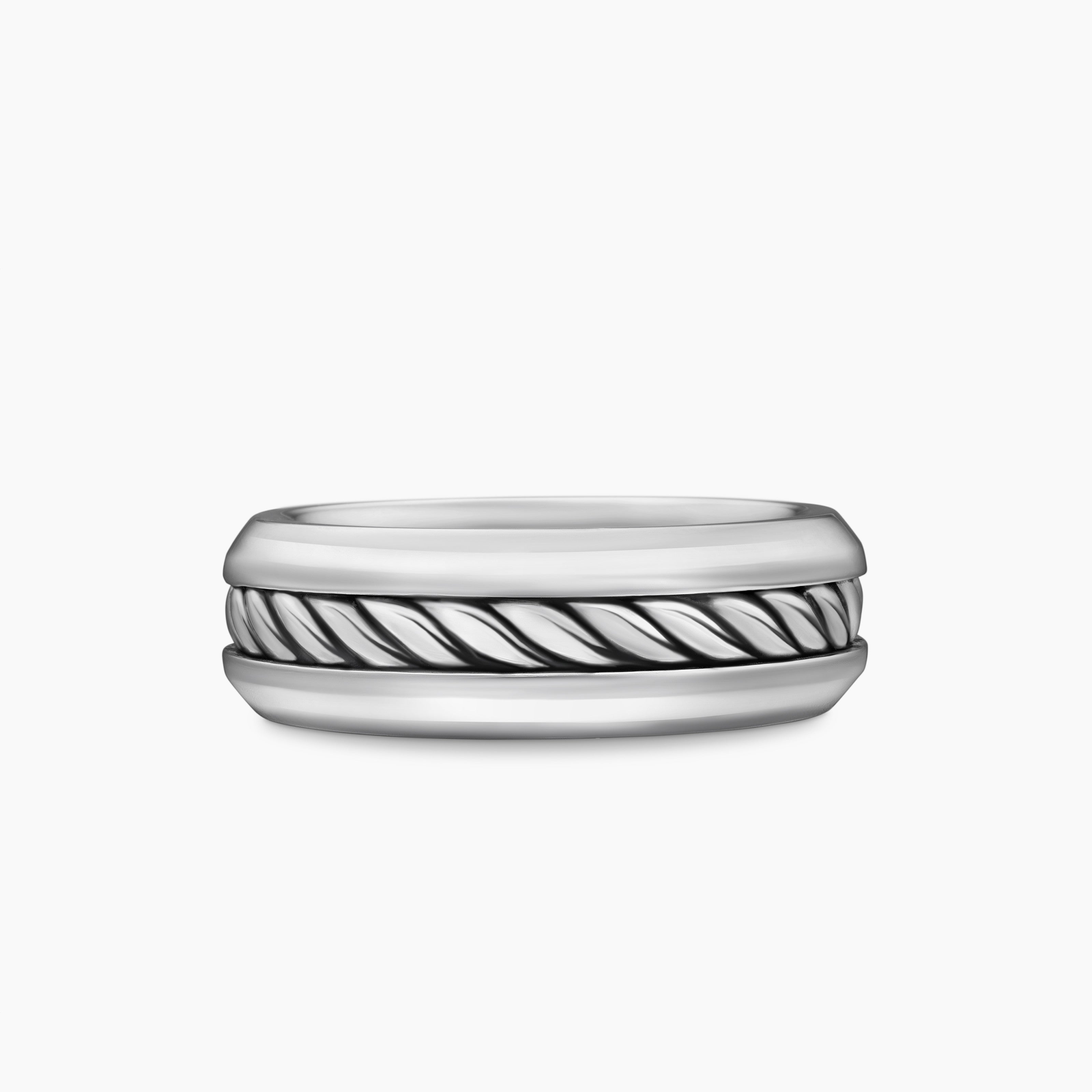 Anneau protection Cable en argent massif, 8 mm homme 