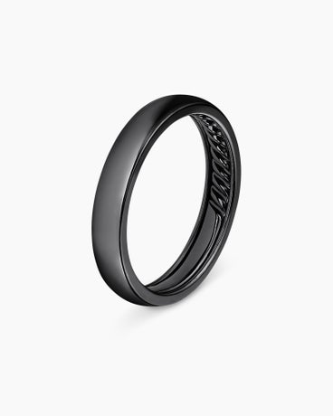 DY Classic Band Ring in Black Titanium, 4mm