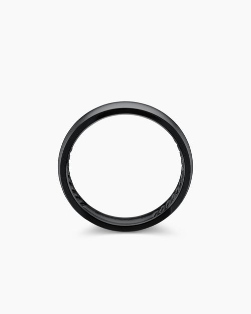 Mens DY Classic Band Ring in Black Titanium, 4mm
