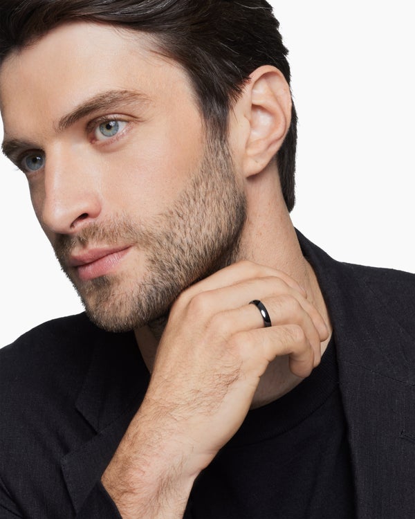 Anneau DY Classic en titane noir, 4 mm