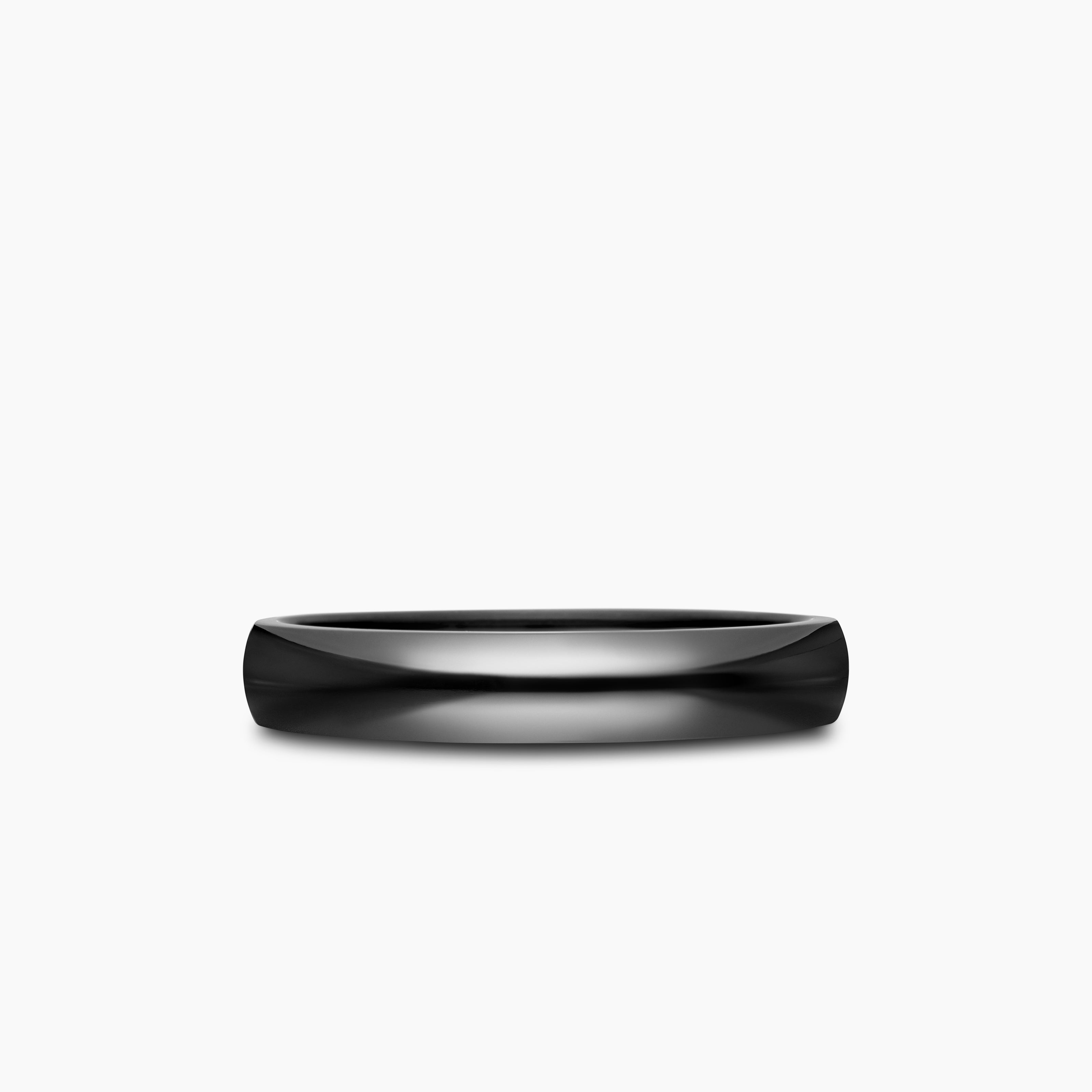 Mens DY Classic Band Ring in Black Titanium, 4mm