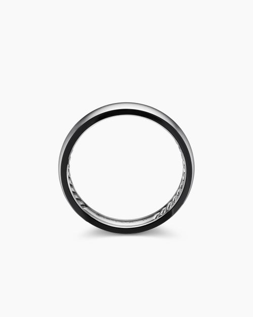 Mens DY Classic Band Ring in Grey Titanium, 4mm