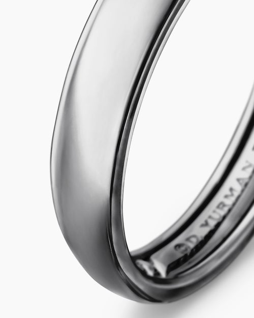 Mens DY Classic Band Ring in Grey Titanium, 4mm