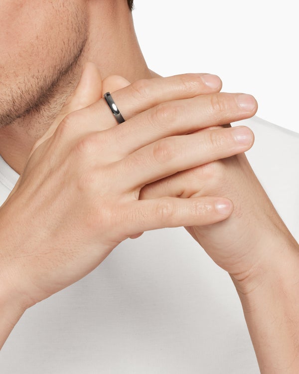 DY Classic Band Ring in Grey Titanium, 4mm