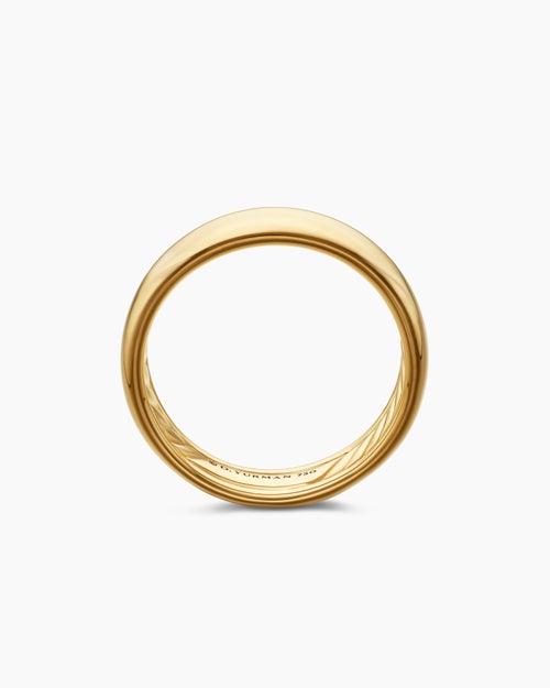 Mens DY Classic Band Ring in 18K Yellow Gold, 6mm