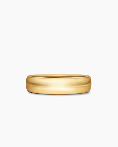 Mens DY Classic Band Ring in 18K Yellow Gold, 6mm
