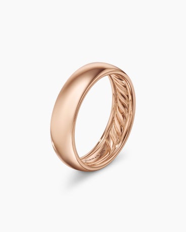 DY Classic Band Ring in 18K Rose Gold, 6mm