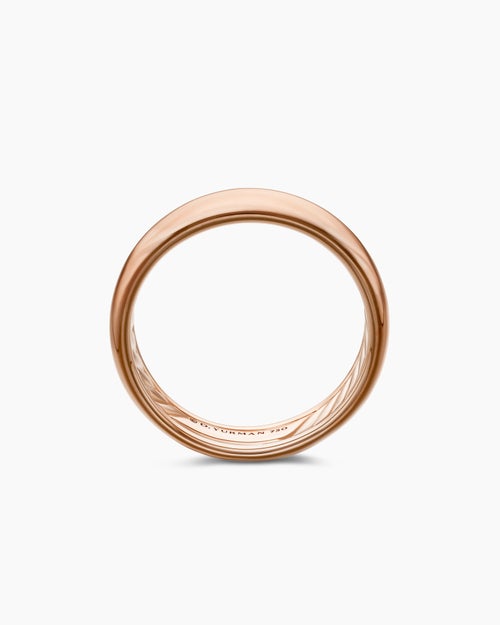 Mens DY Classic Band Ring in 18K Rose Gold, 6mm
