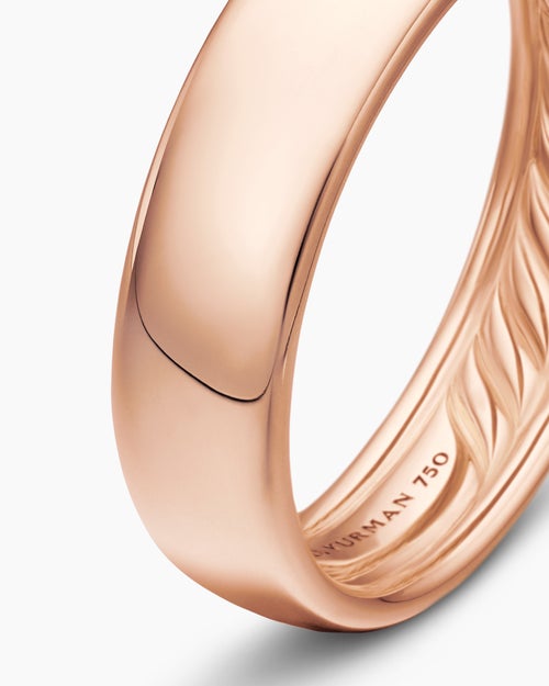 Mens DY Classic Band Ring in 18K Rose Gold, 6mm