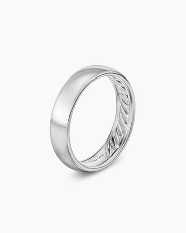 DY Classic Band Ring in 18K White Gold, 6mm