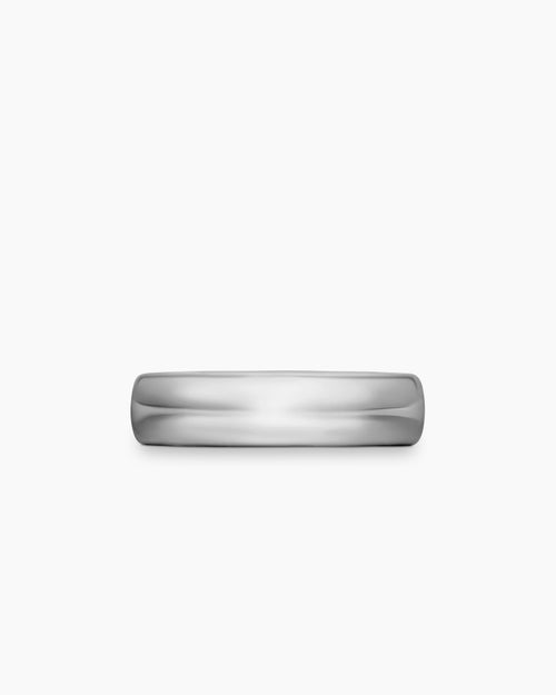 Mens DY Classic Band Ring in 18ct White Gold, 6mm