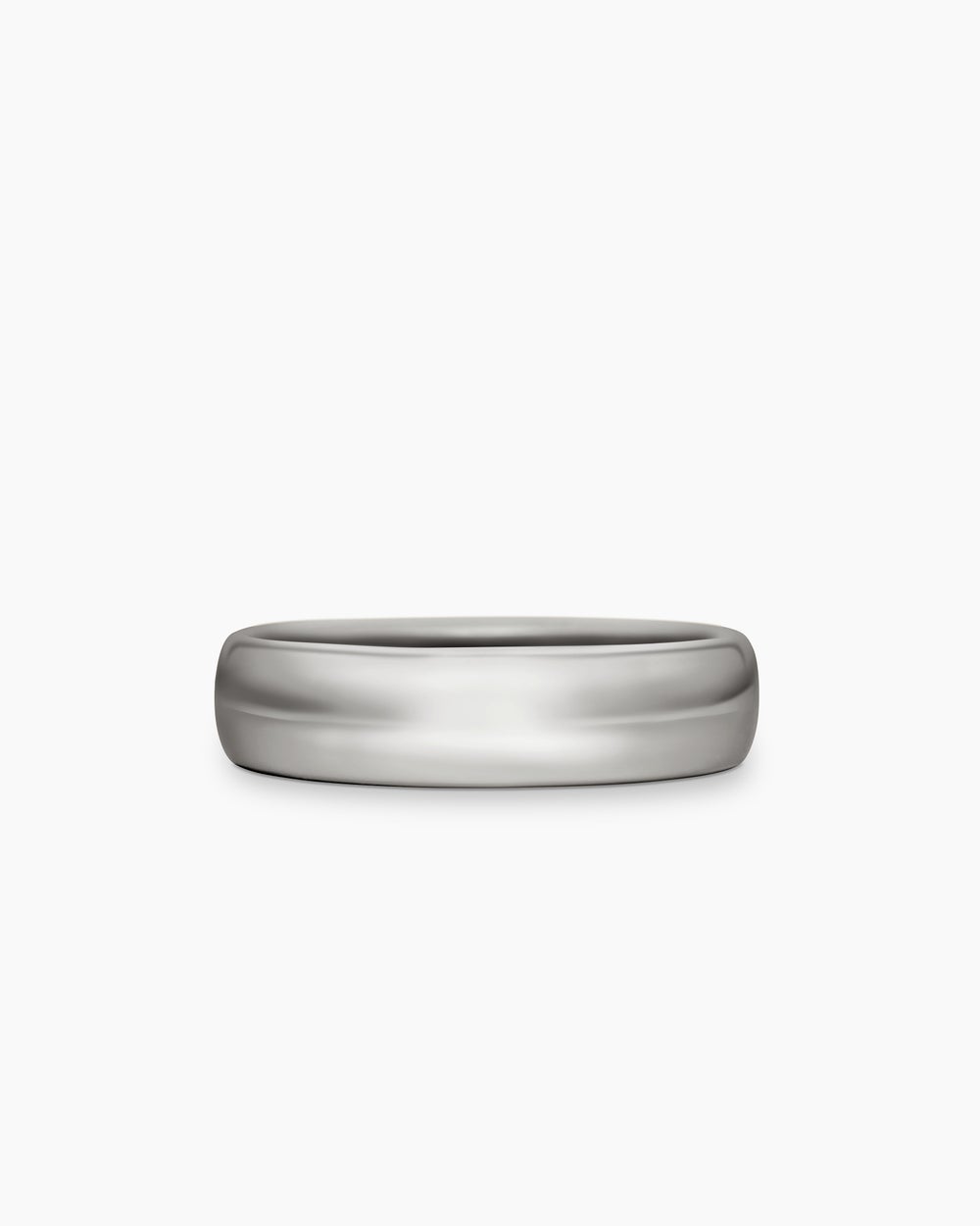 Mens DY Classic Band Ring in 18ct White Gold, 6mm