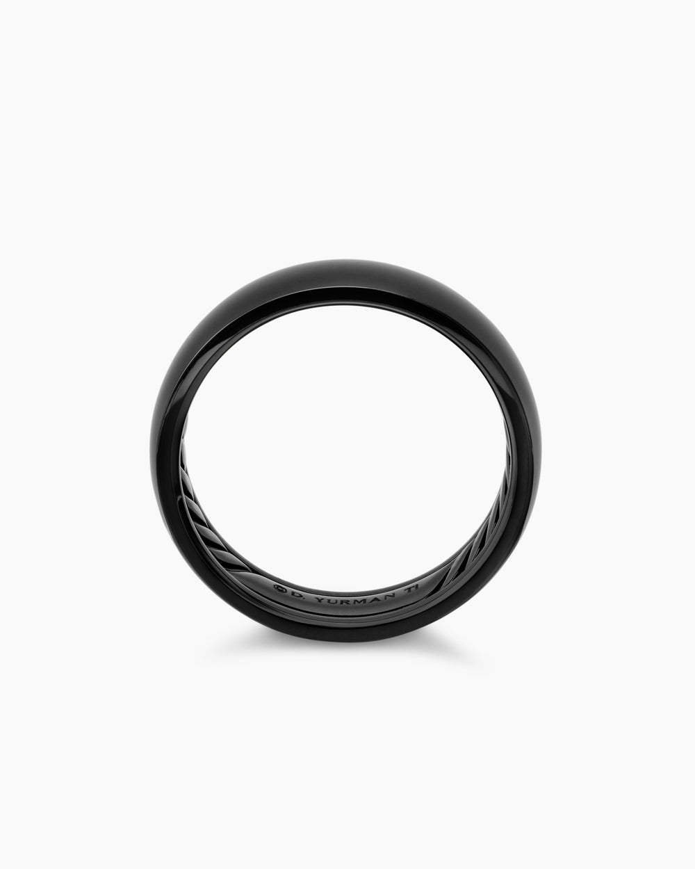 Mens DY Classic Band Ring in Black Titanium, 6mm