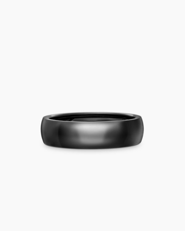 Bague anneau DY Classic en titane noir, 6 mm