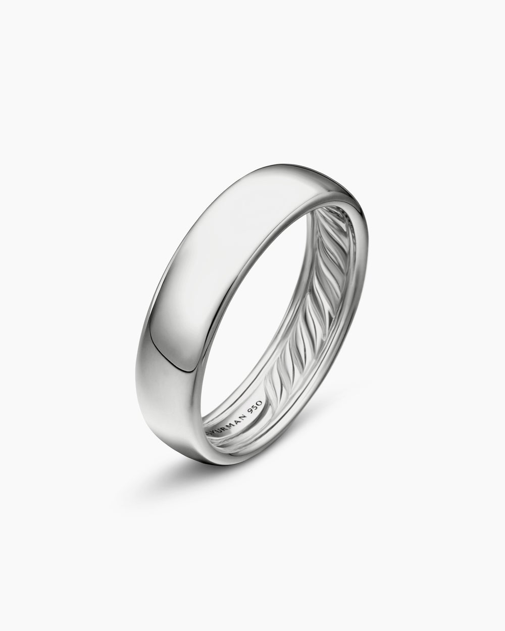 Mens DY Classic Band Ring in Platinum, 6mm