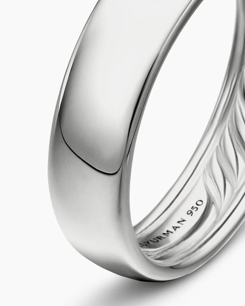 Anneau DY Classic en platine, 6 mm hommes