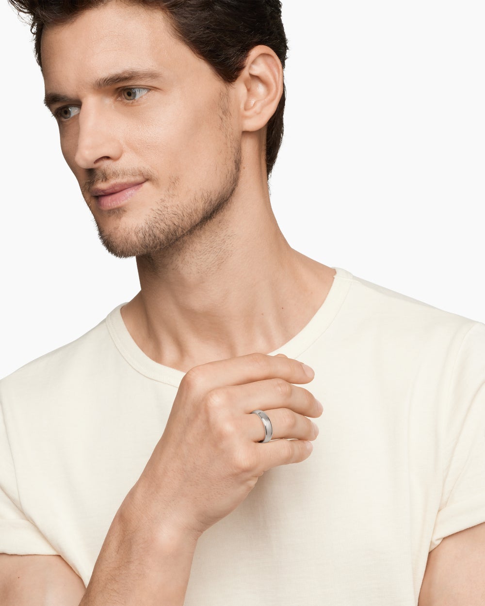 Mens DY Classic Band Ring in Platinum, 6mm