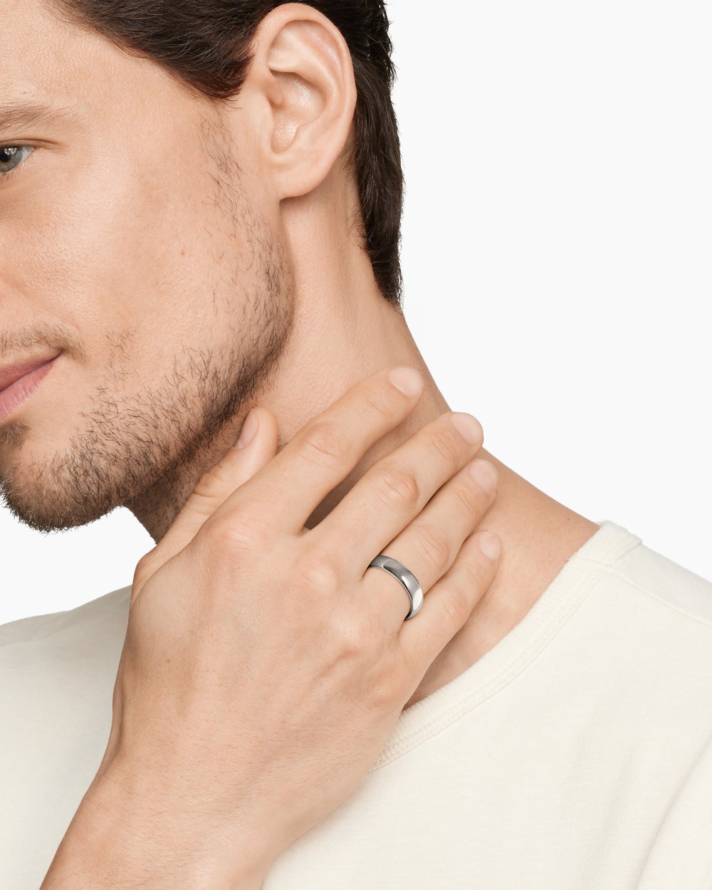 Mens DY Classic Band Ring in Platinum, 6mm