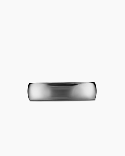 Mens DY Classic Band Ring in Grey Titanium, 6mm