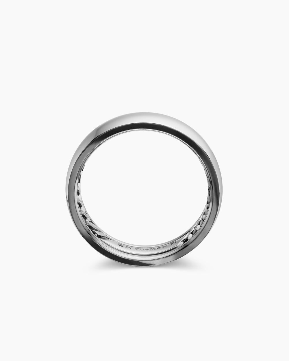 Mens DY Classic Band Ring in Grey Titanium, 6mm