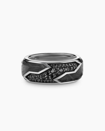 Forged Carbon Beveled Band Ring, 9mm