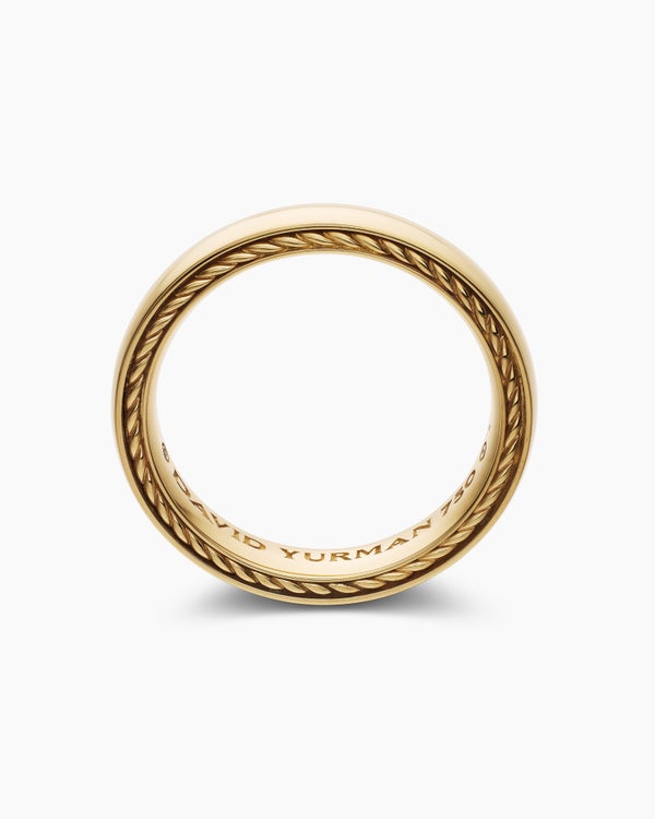 Bague anneau Streamline en or jaune 18 carats, 4 mm