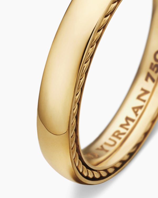 Bague anneau Streamline en or jaune 18 carats, 4 mm