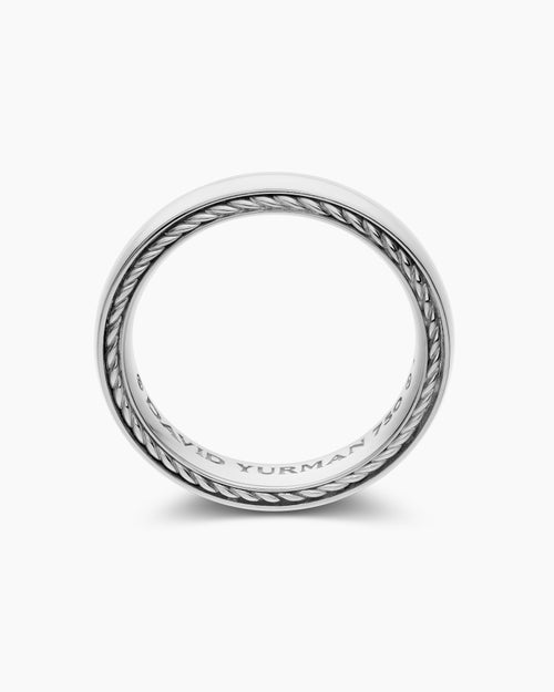 Mens Streamline® Band Ring in 18K White Gold, 4mm